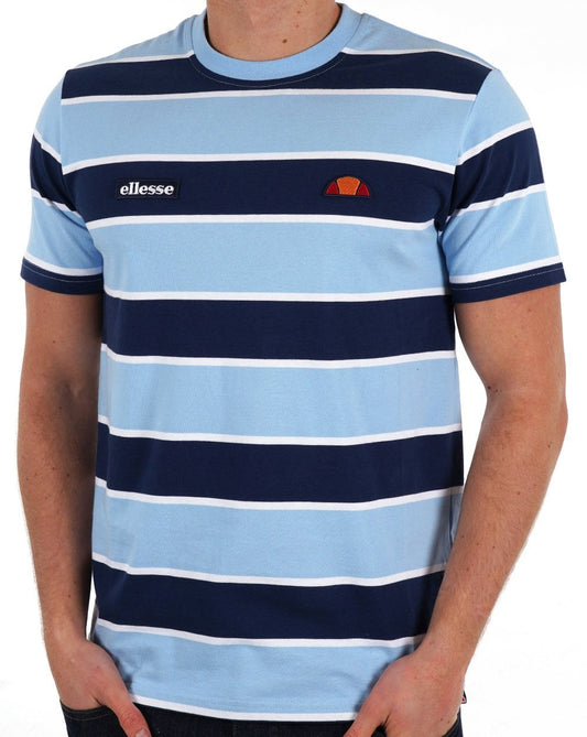 Ellesse – Gestreiftes T-Shirt in Himmelblau