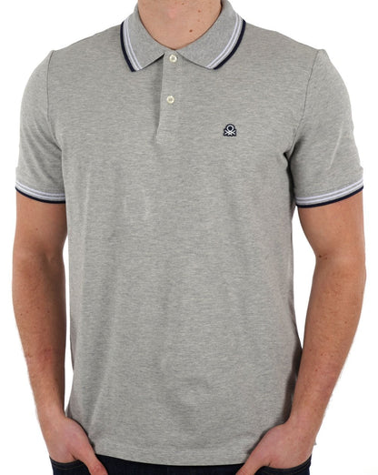 Benetton Poloshirt mit Streifen in Grau
