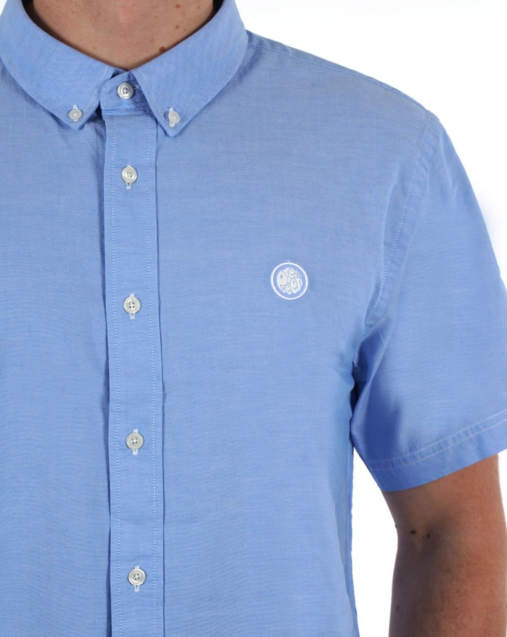 Pretty Green Oxford Kurzarmhemd Hellblau