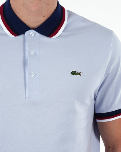 Lacoste Poloshirt mit Kontrastkragen, Hellblau
