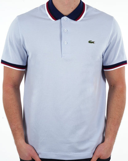 Lacoste Poloshirt mit Kontrastkragen, Hellblau