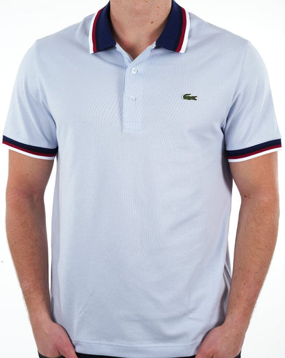 Lacoste Poloshirt mit Kontrastkragen, Hellblau