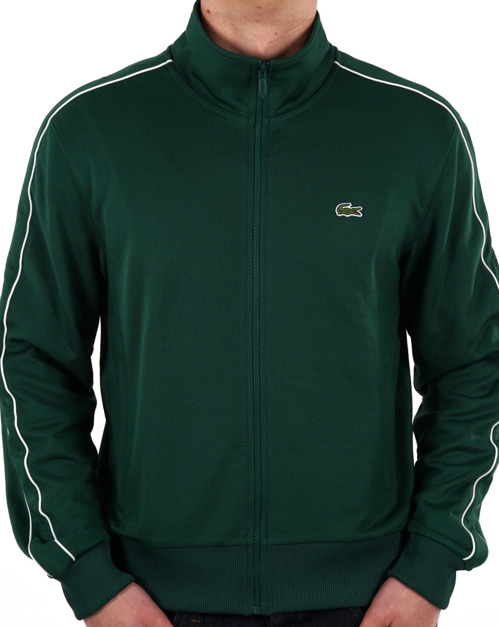 Lacoste Paris – Grüne Piqué-Trainingsjacke