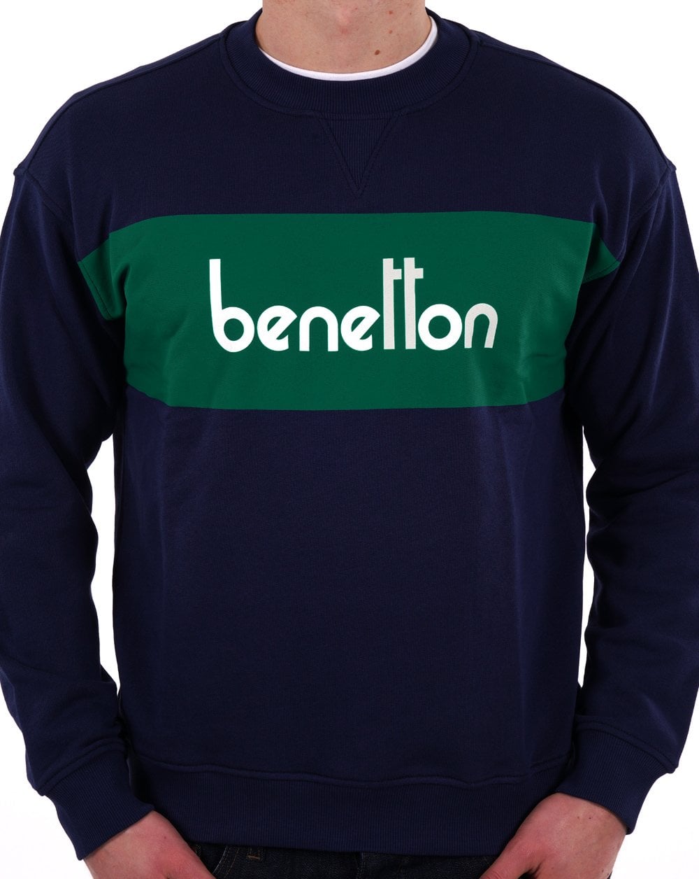 Benetton Logo Sweatshirt Marineblau