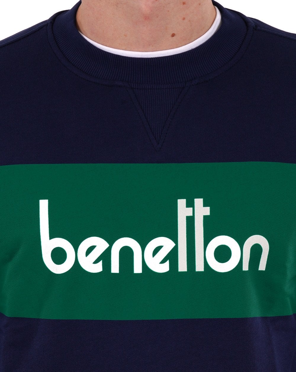 Benetton Logo Sweatshirt Marineblau