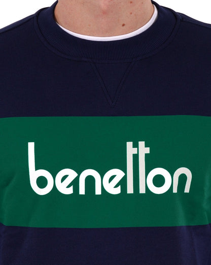 Benetton Logo Sweatshirt Marineblau