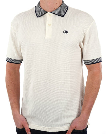 Poloshirt „Trojan Contrast Texture“ Ecru