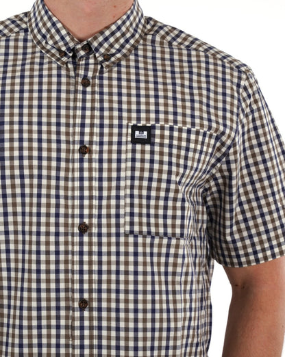 Weekend Offender – Joyce – Kurzarmhemd, mittelblaues Karomuster