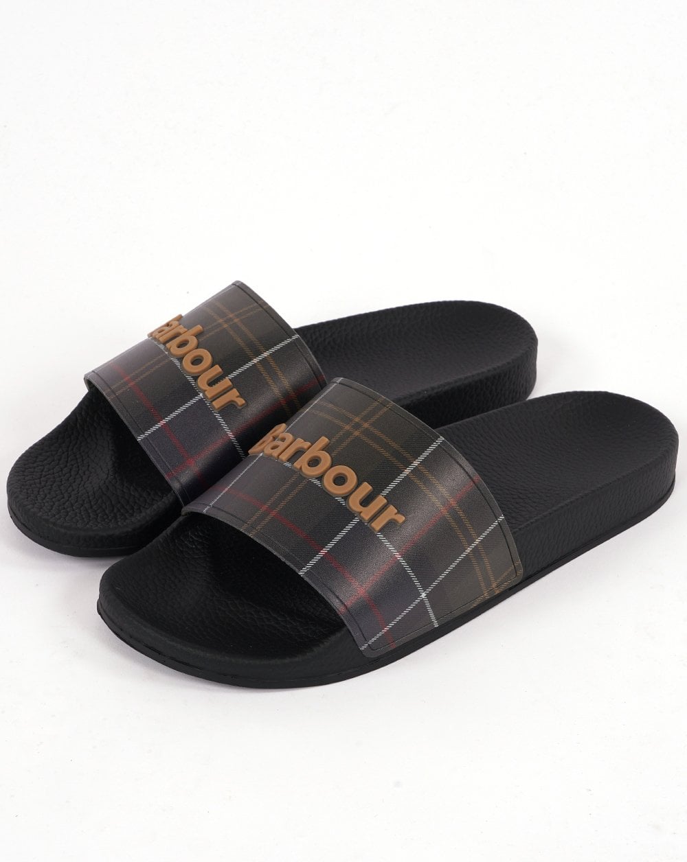 Barbour Tartan Pantoletten Schwarz