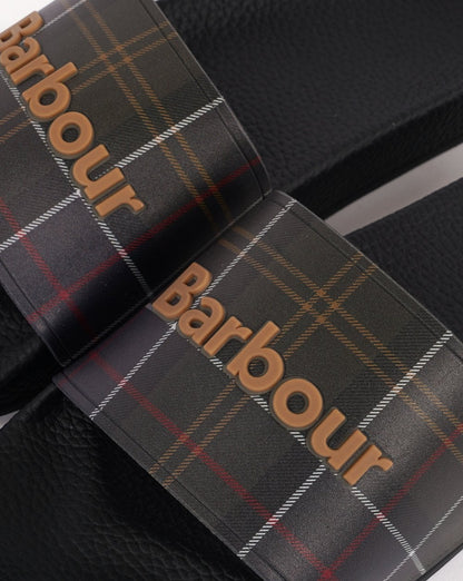 Barbour Tartan Pantoletten Schwarz
