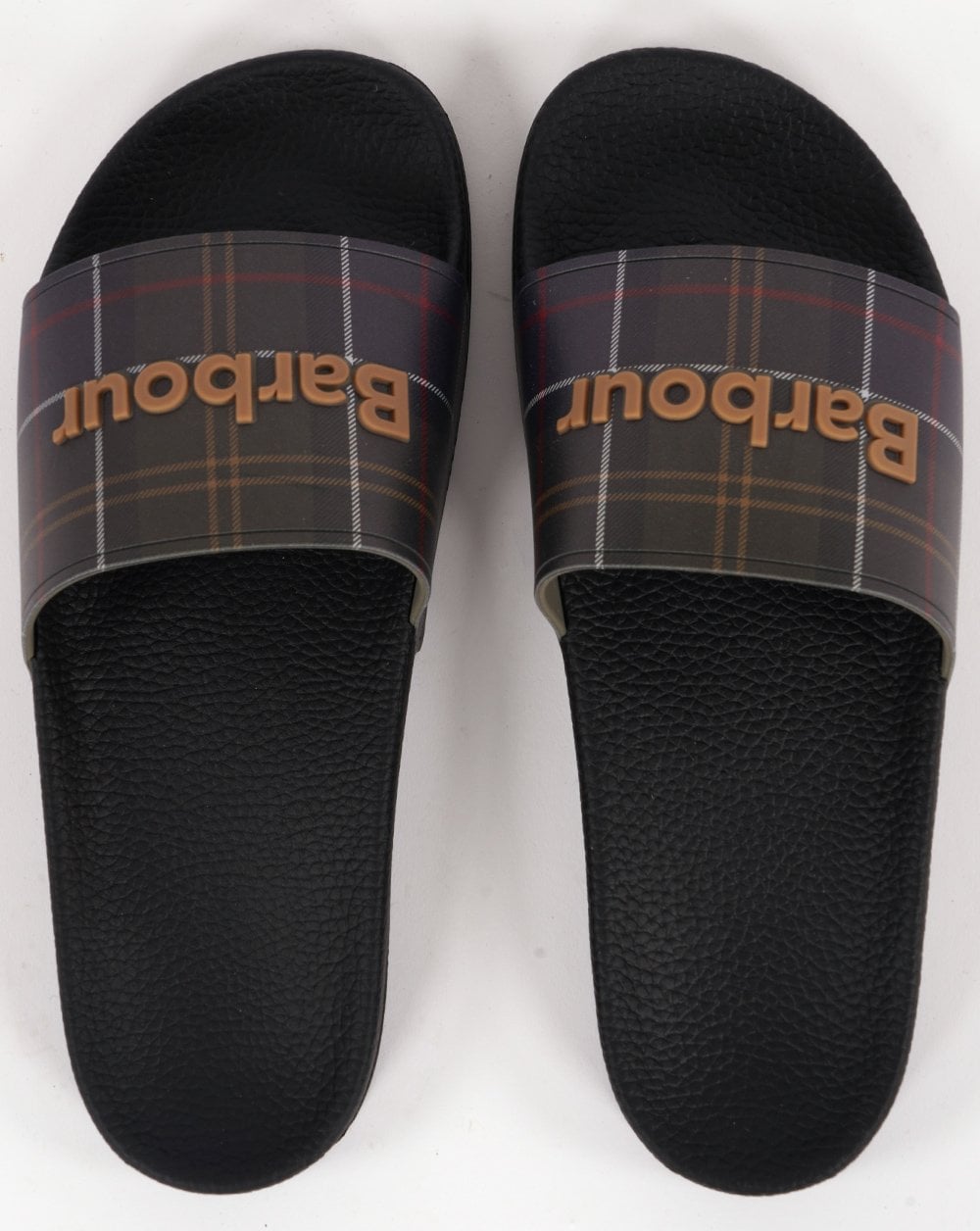 Barbour Tartan Slides Black