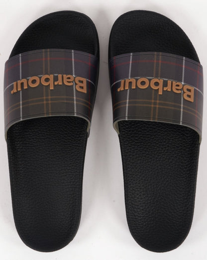 Barbour Tartan Pantoletten Schwarz