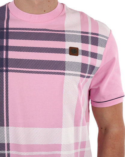 Trojan – T-Shirt mit Karomuster in Rosa