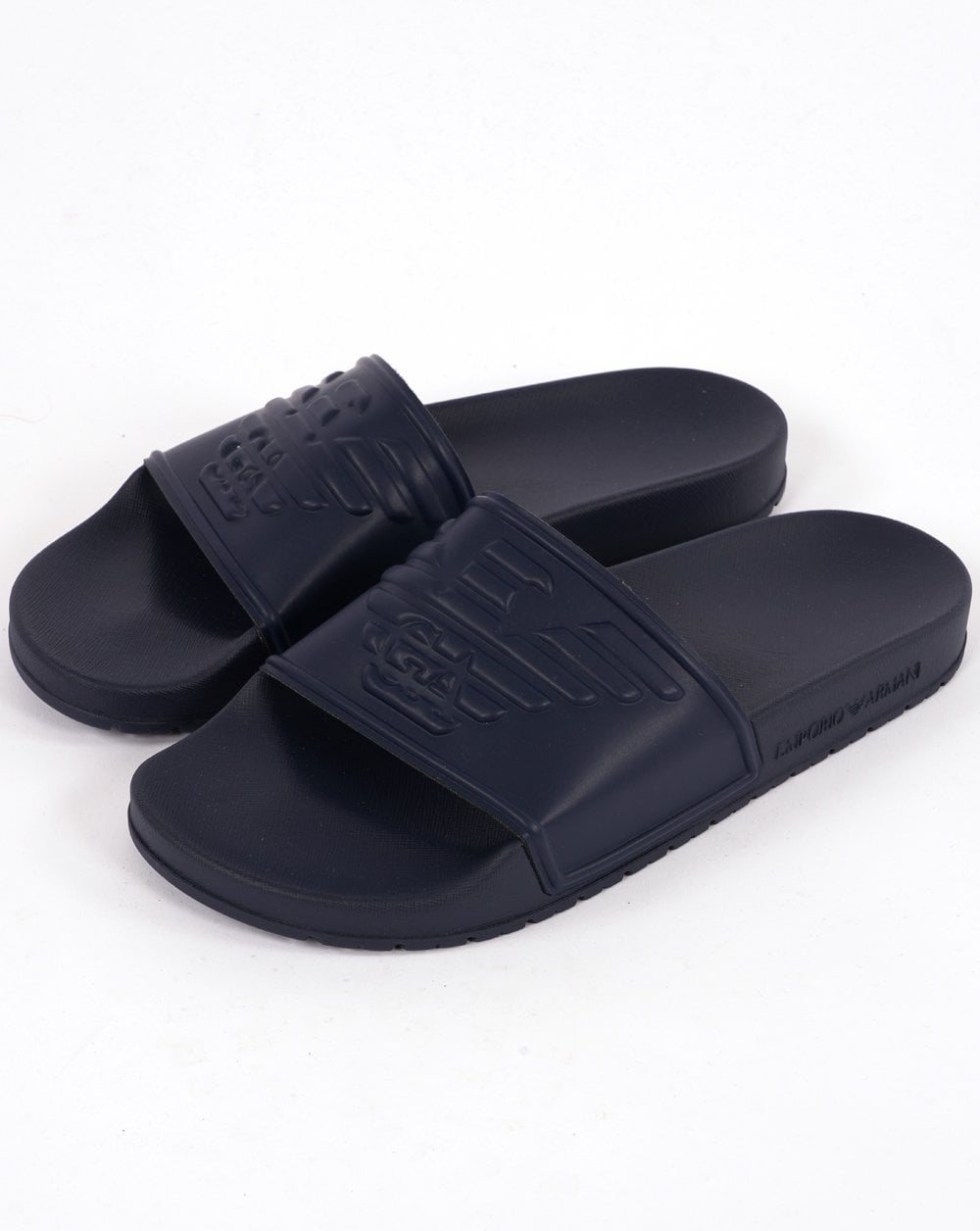 Emporio Armani – Slider mit Adlermotiv in Marineblau