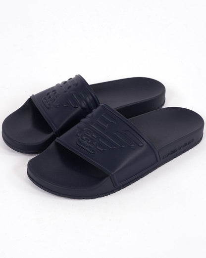 Emporio Armani – Slider mit Adlermotiv in Marineblau