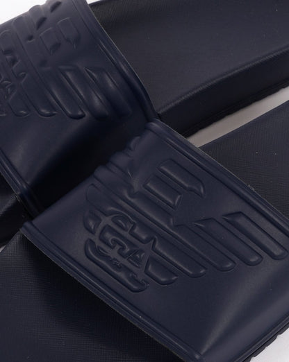 Emporio Armani – Slider mit Adlermotiv in Marineblau