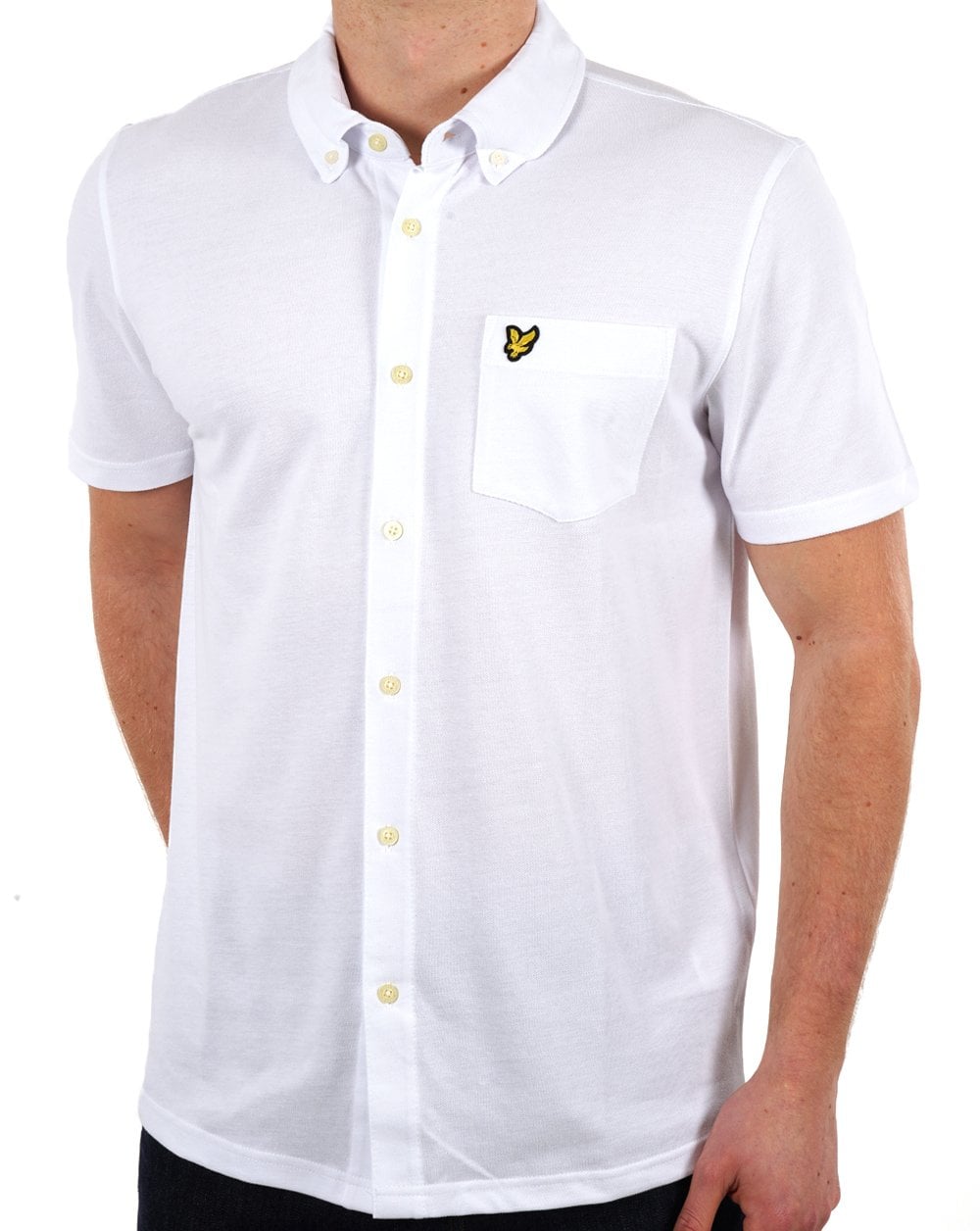 Lyle &amp; Scott Kurzarm-Piqué-Hemd Weiß