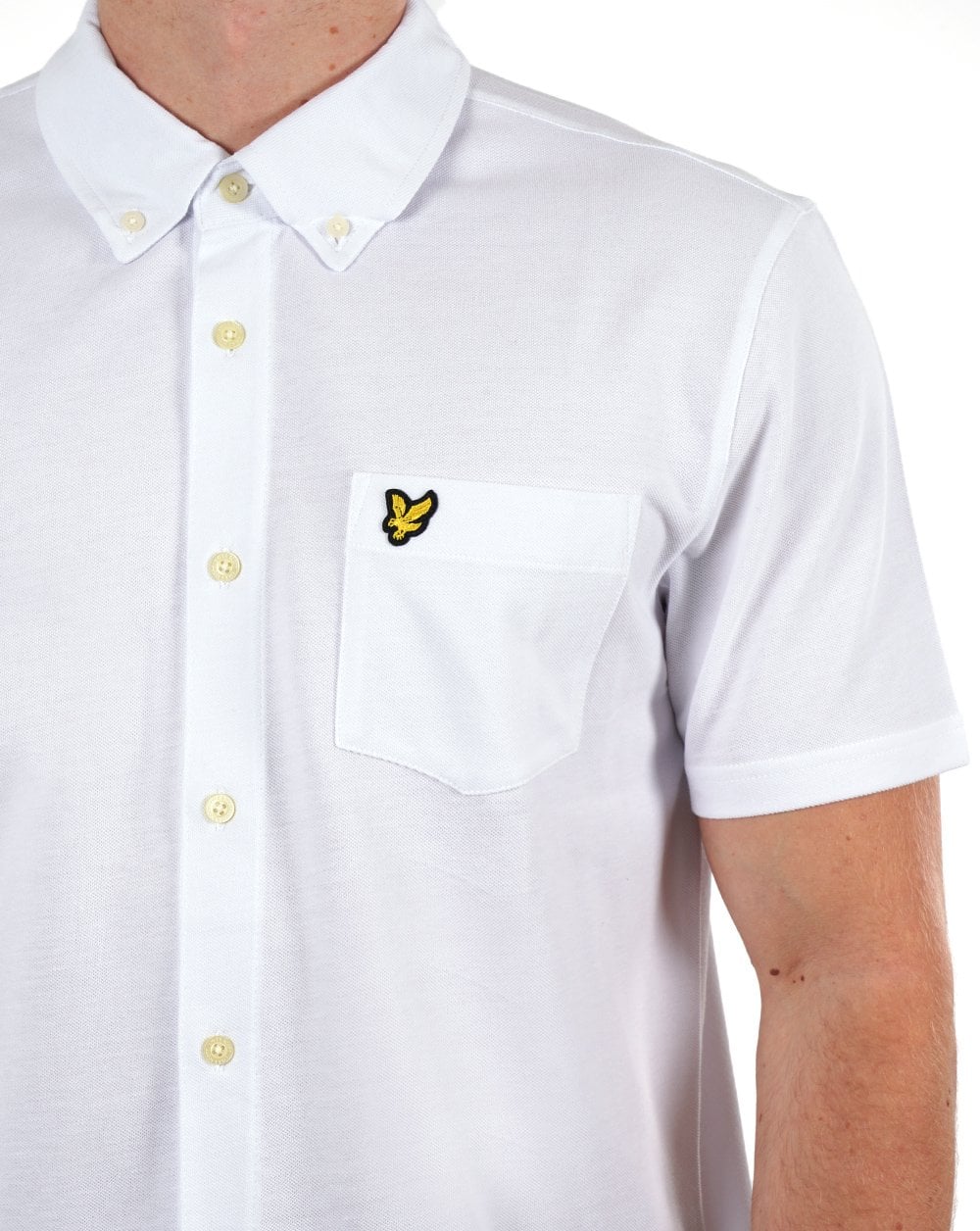 Lyle &amp; Scott Kurzarm-Piqué-Hemd Weiß