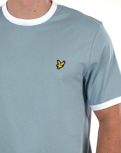 Lyle &amp; Scott Ringer T-Shirt Schieferblau/Weiß