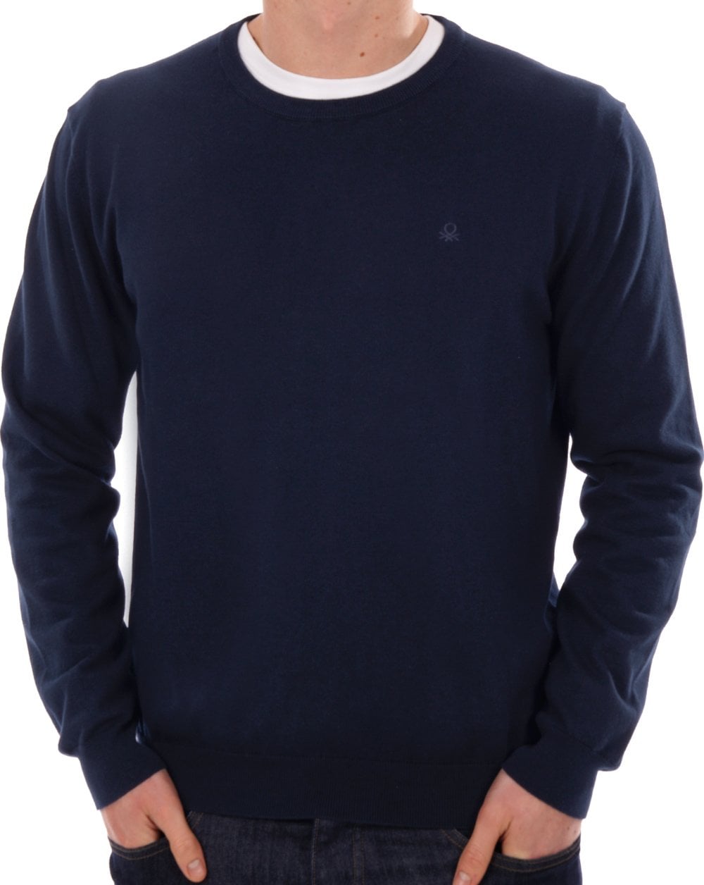 Benetton Strickpullover Marineblau