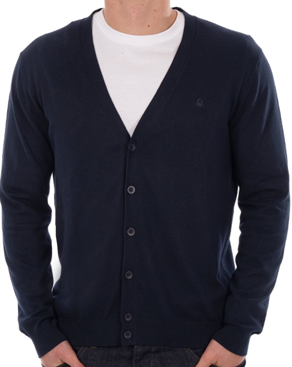 Benetton Strickjacke Marineblau