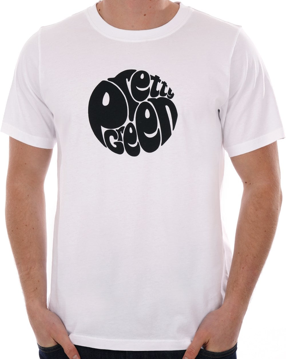 Pretty Green Gillespie Logo T-Shirt Weiß/Schwarz