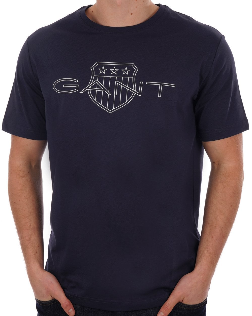 Gant Logo T-Shirt Marineblau