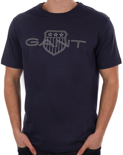 Gant Logo T-Shirt Marineblau