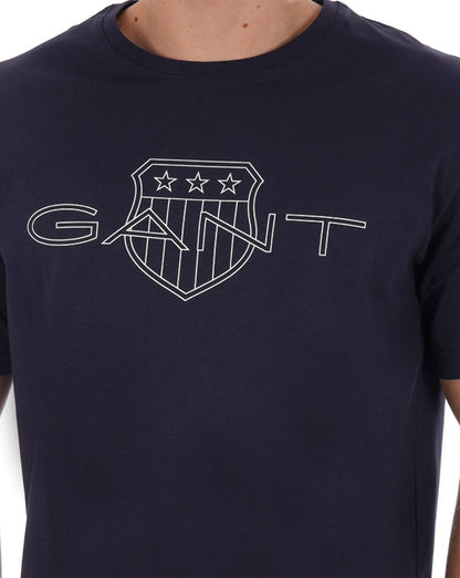 Gant Logo T-Shirt Marineblau
