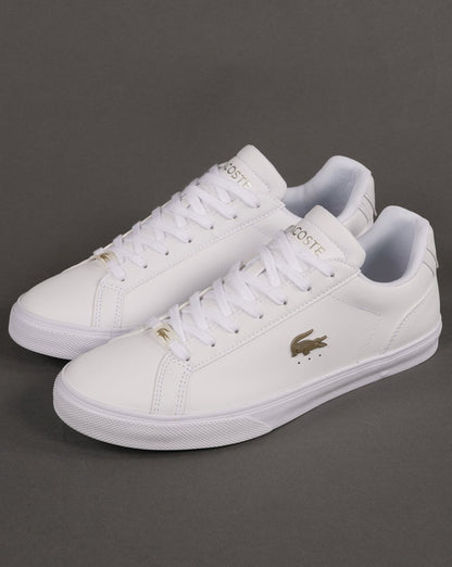 Lacoste Lerond Pro Ledersneaker Weiß/Gold