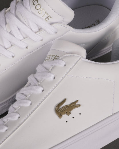 Lacoste Lerond Pro Ledersneaker Weiß/Gold
