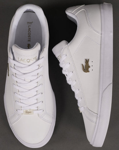 Lacoste Lerond Pro Ledersneaker Weiß/Gold