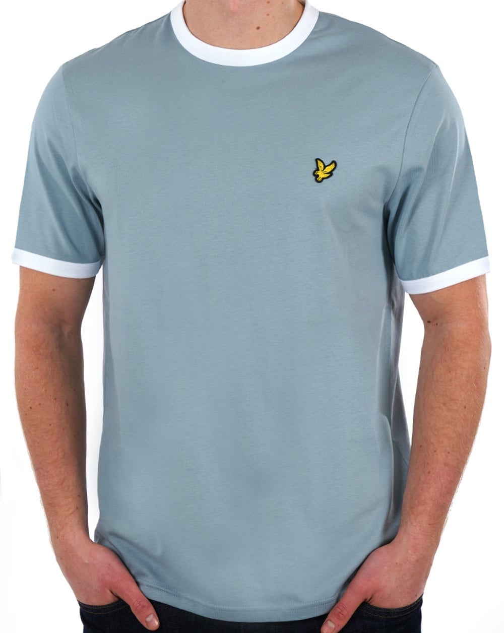 Lyle &amp; Scott Ringer T-Shirt Schieferblau/Weiß