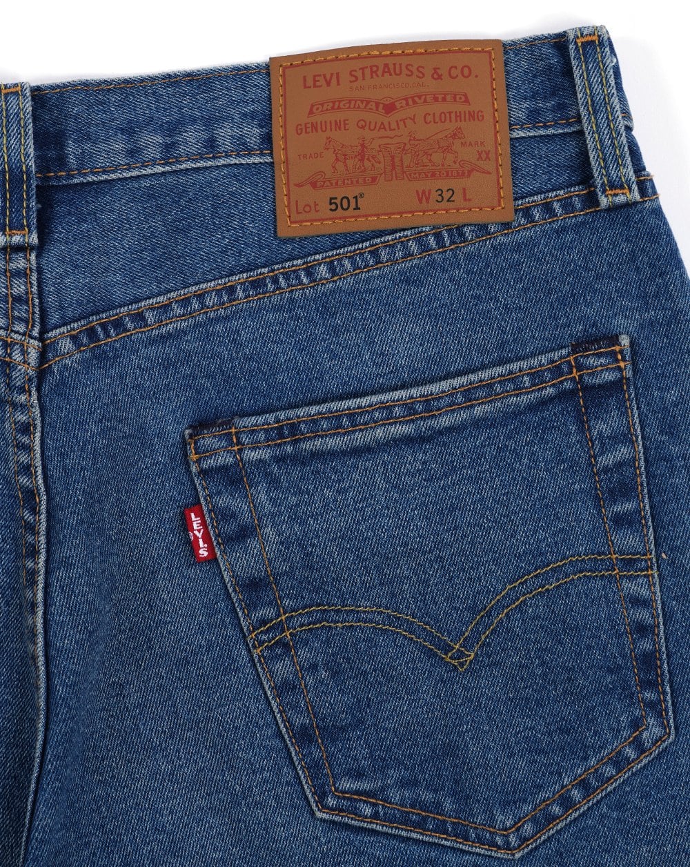Levi's – 501 Original – Shorts in mittlerem Indigoblau