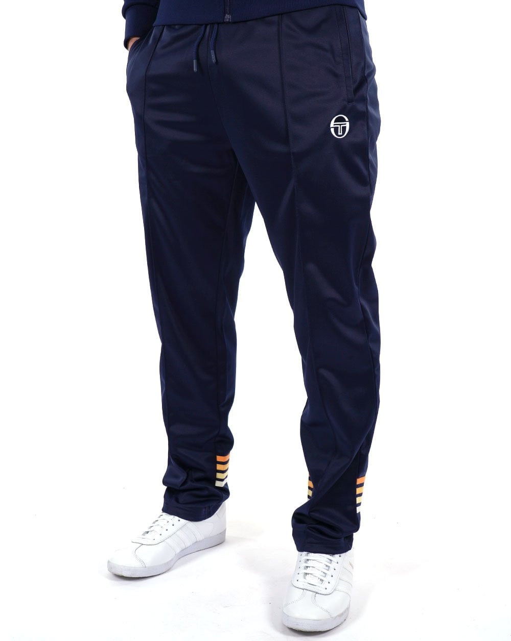 Sergio Tacchini – Trainingshose mit mehreren Streifen, Marineblau