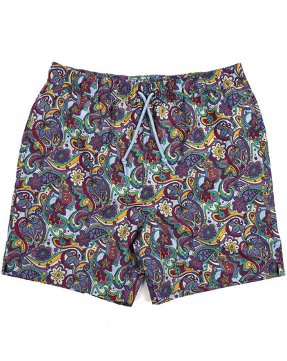 Pretty Green Mystic Paisley Badeshorts Lila