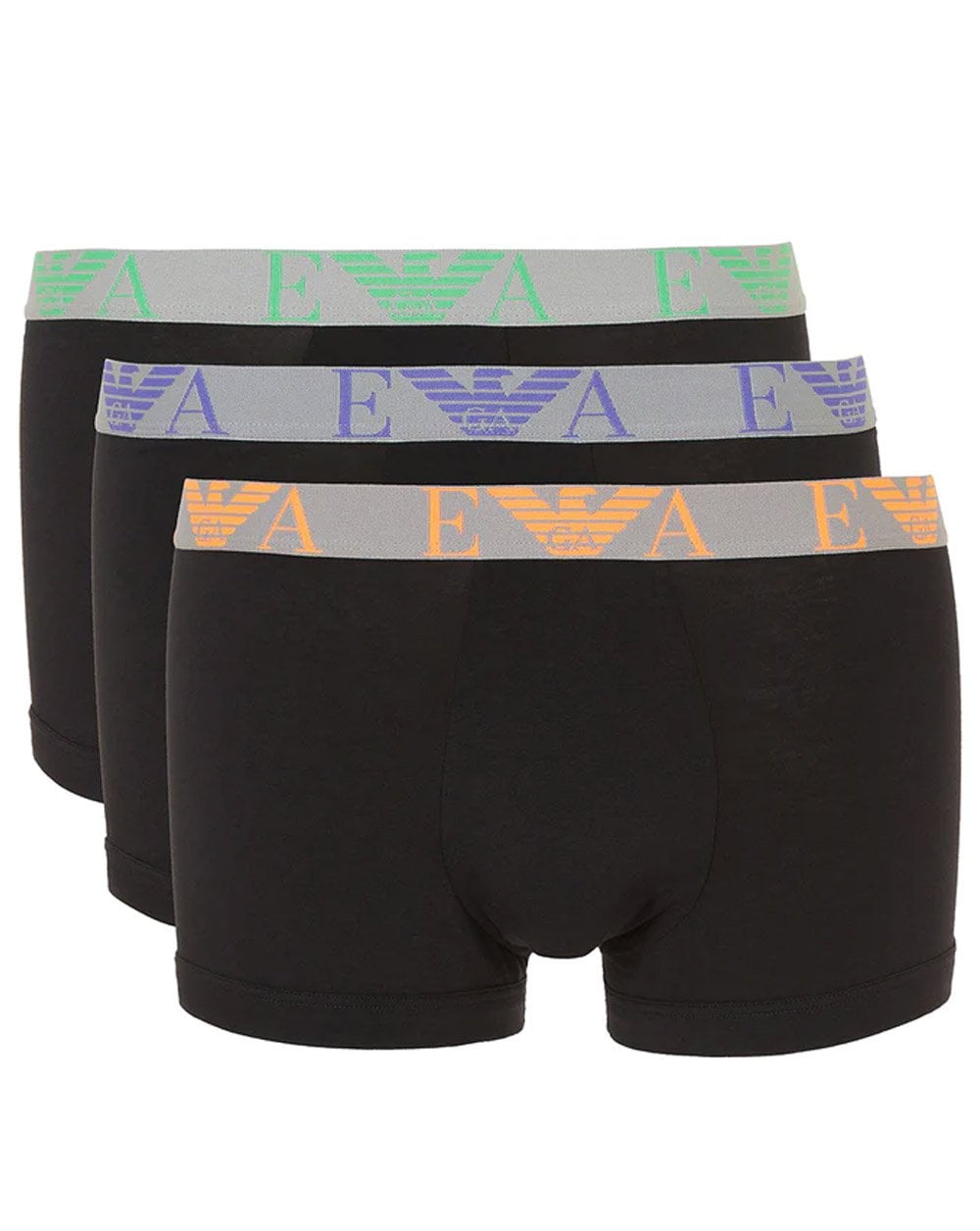 Emporio Armani 3er-Pack Boxershorts Schwarz/Orange/Grün