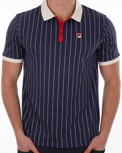 Fila Vintage BB1 ​​Poloshirt Marineblau/Gardenie/Rot