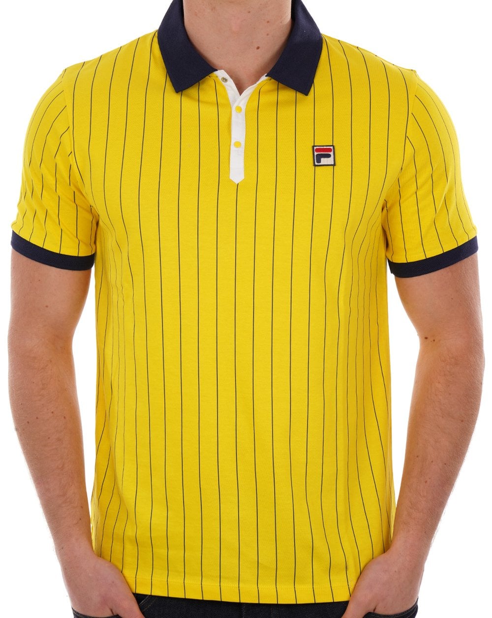 Fila Vintage BB1 ​​Poloshirt Gelb/Marineblau