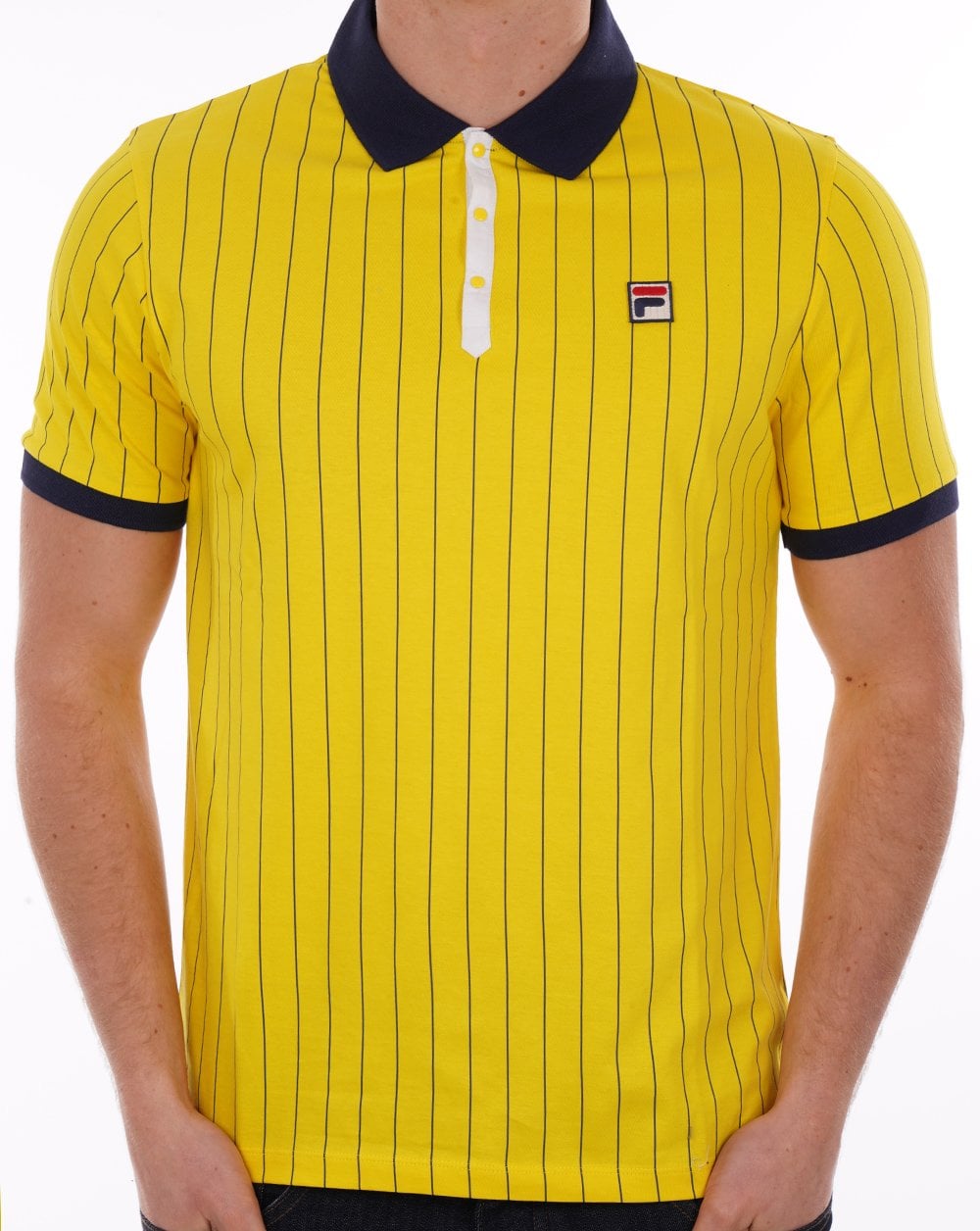 Fila Vintage BB1 ​​Poloshirt Gelb/Marineblau