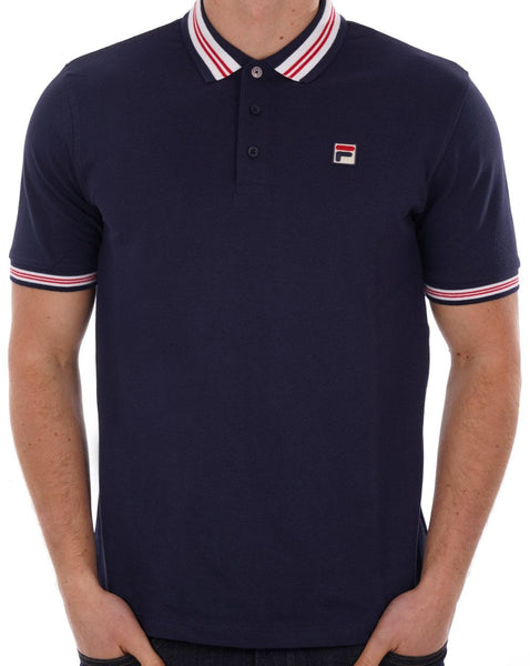 Fila Vintage Tipped Polo Shirt Navy