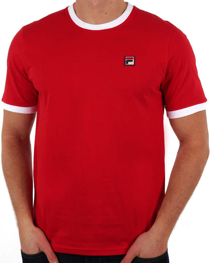 Fila Vintage Ringer T-Shirt Rot/Weiß
