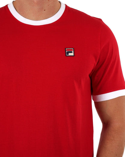 Fila Vintage Ringer T-Shirt Rot/Weiß