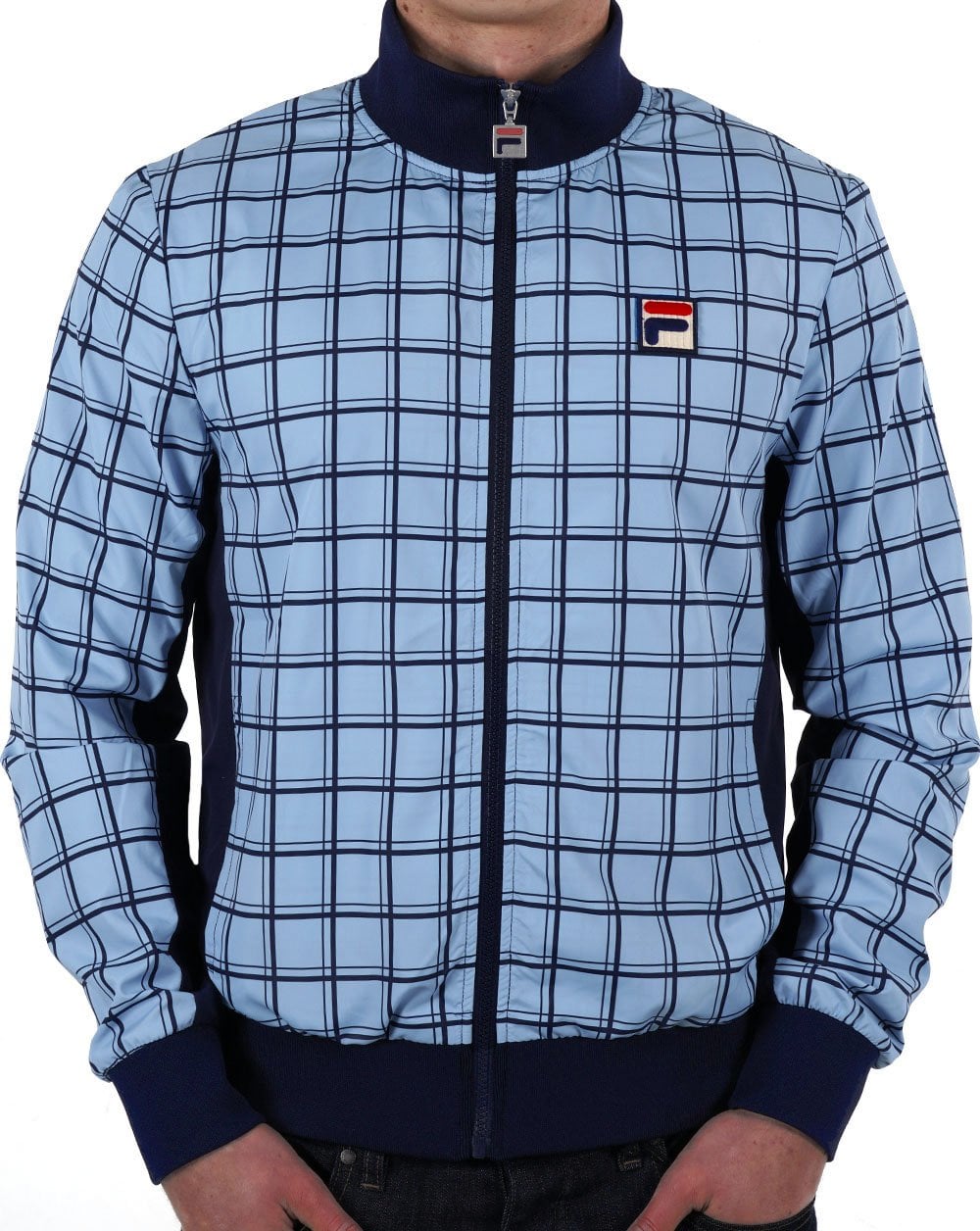 Fila Vintage Morgan Windowpane Trainingsjacke Himmelblau/Marineblau