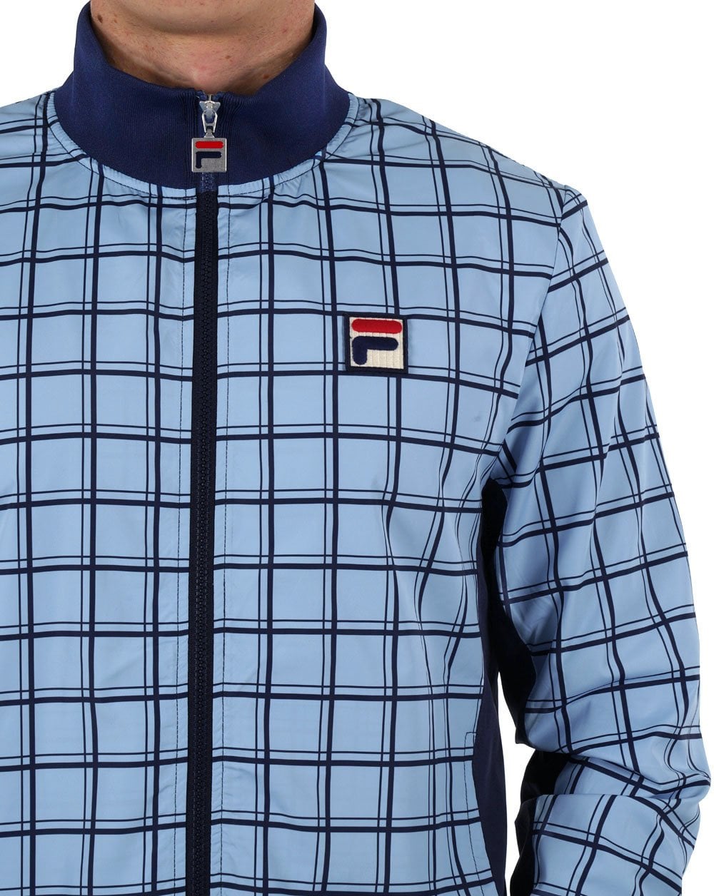 Fila Vintage Morgan Windowpane Trainingsjacke Himmelblau/Marineblau