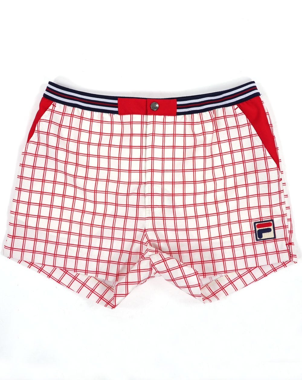 Fila Vintage Brookes Windowpane Shorts Gardenia/Rot