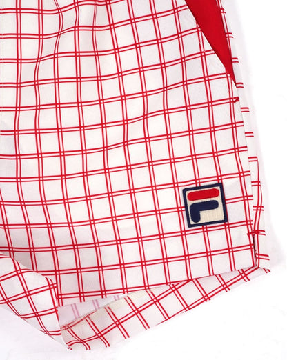 Fila Vintage Brookes Windowpane Shorts Gardenia/Rot