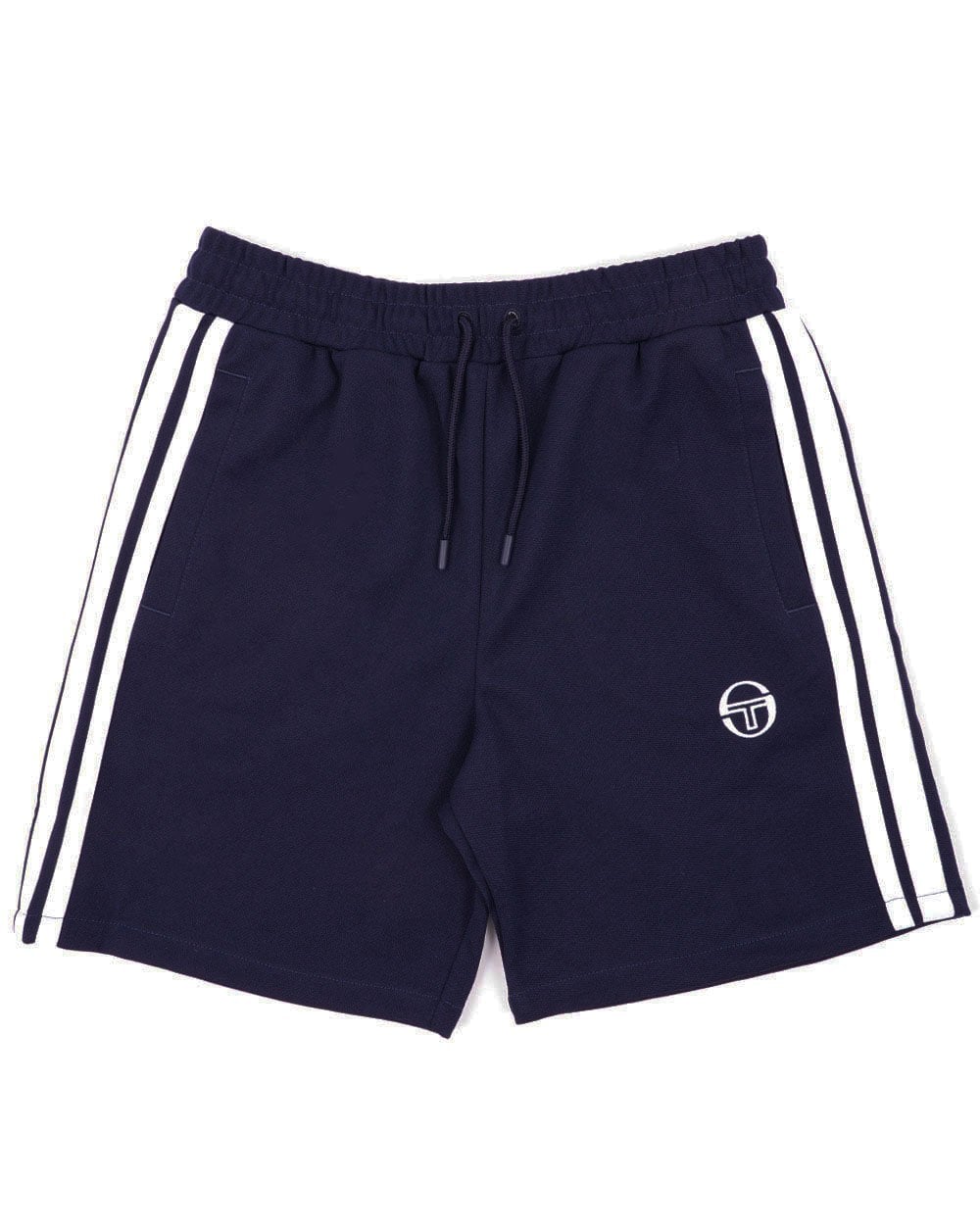 Sergio Tacchini Gestreifte Freizeitshorts Marineblau/Weiß