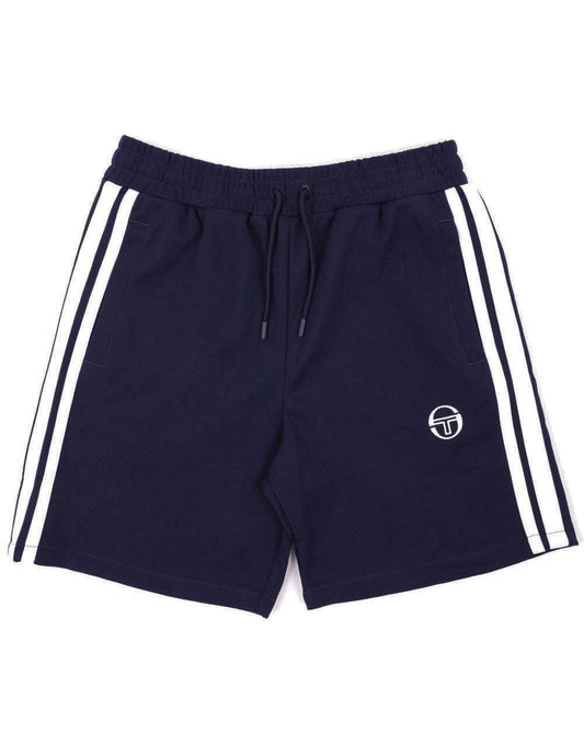 Sergio Tacchini Gestreifte Freizeitshorts Marineblau/Weiß