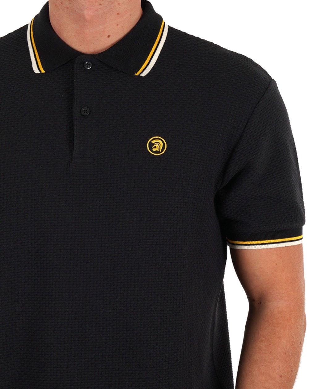 Trojan Strukturiertes Poloshirt Schwarz